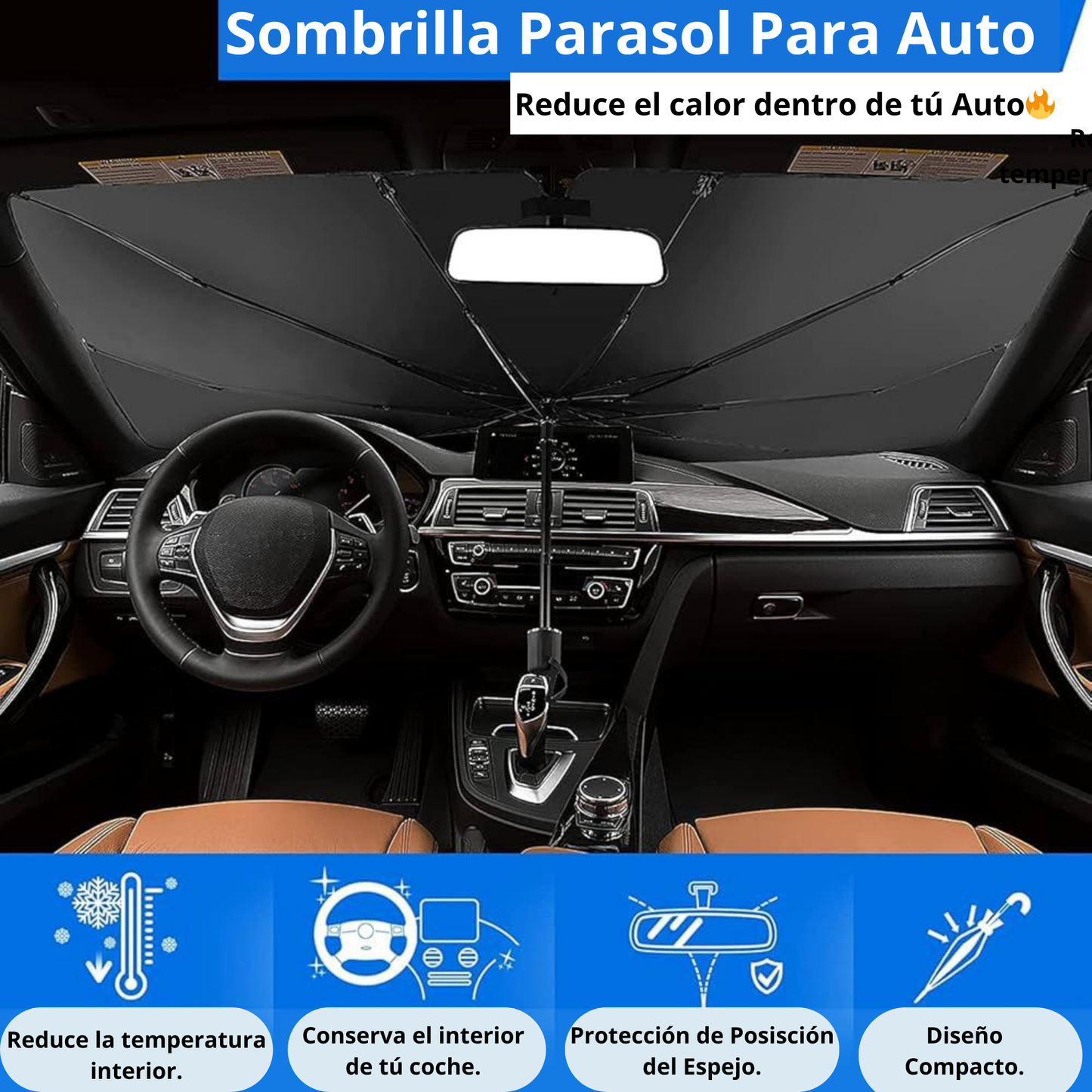 Sombrilla Parasol para Vehículos.🚗