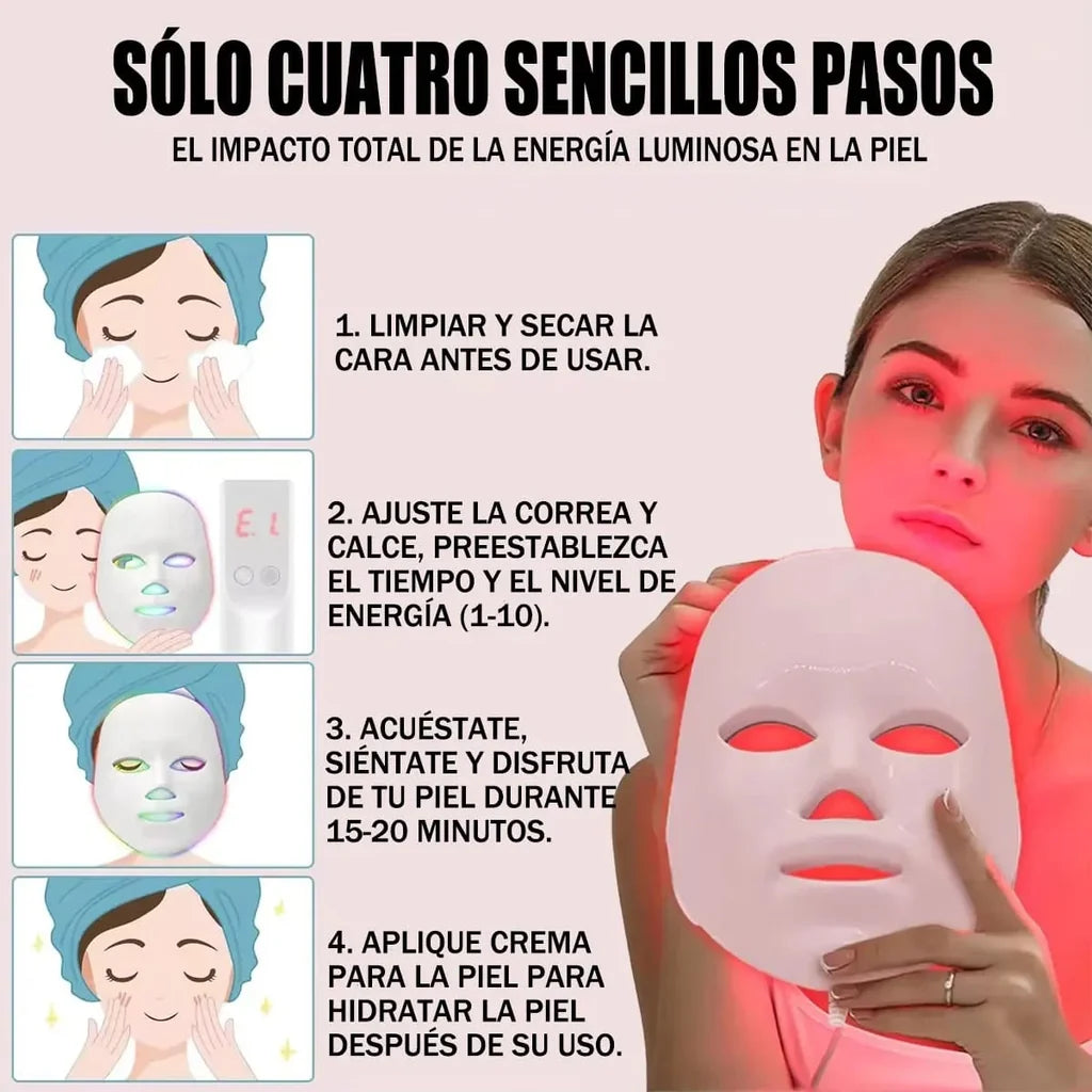 DERMAGLOW™ - Máscara LED Facial Inalámbrica