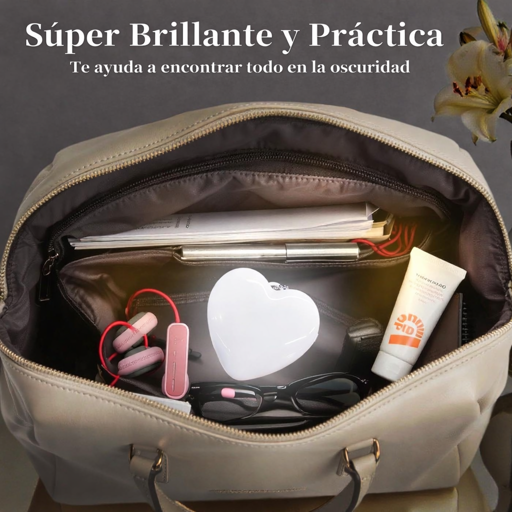 Luz LED con sensor para Carteras (Diseños en Corazón y de Patitas)