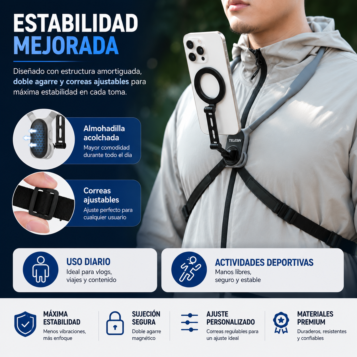 SOPORTE MAGNÉTICO MULTIÁNGULO DE CUELLO