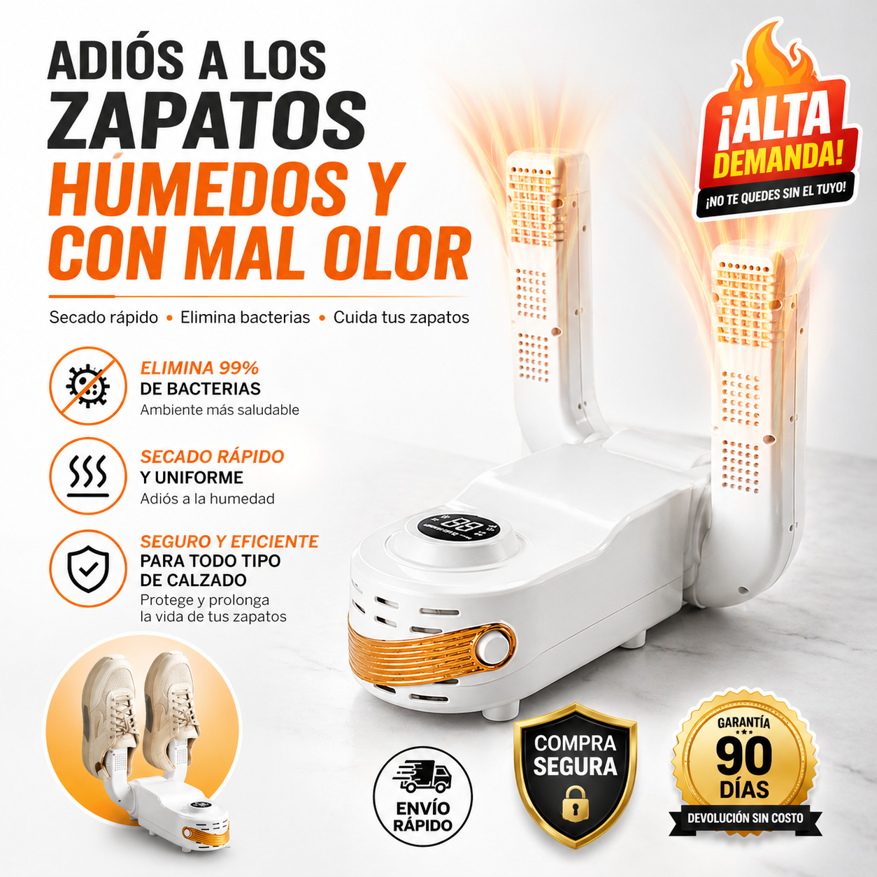 DryStep™ - Secador de Calzado Antibacterial