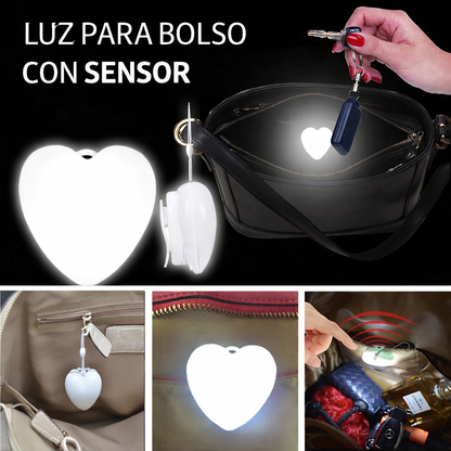 Luz LED con sensor para Carteras (Diseños en Corazón y de Patitas)