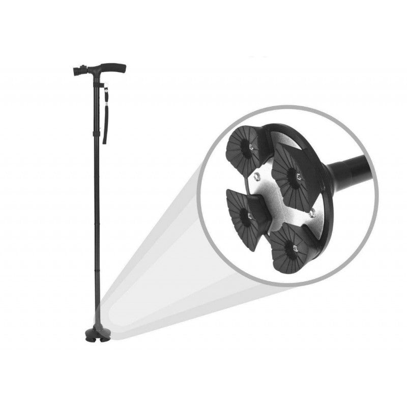 Bastón Plegable Cuádruple Apoyo con Luz LED – Mayor Estabilidad